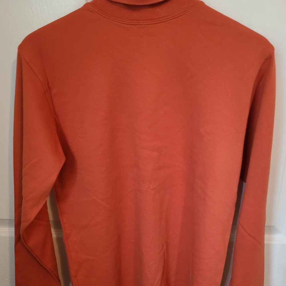 Lands End Original Long Sleeve Turtleneck, Size: Small Color: Orange